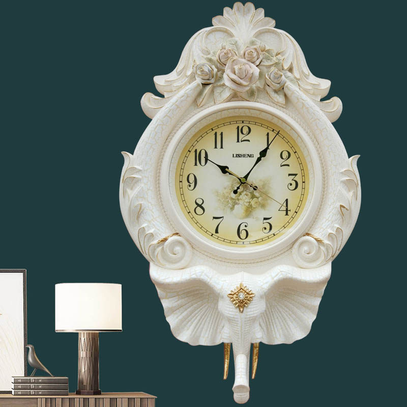 Lisein Living Room Hung Zhong Eu Style Antique Fashion Watches and watches minimalist creative hanging tables mute personality Home clock Atmosphere