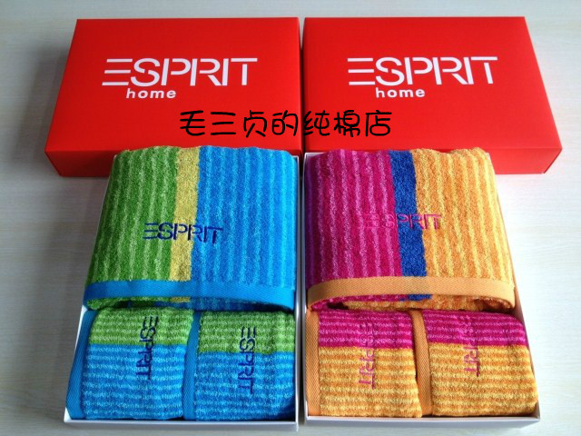 Pure Cotton Esprit Sprit Original Genuine Adult Bath Towel Three-Piece Set Couple Style Gift Box Group Purchase