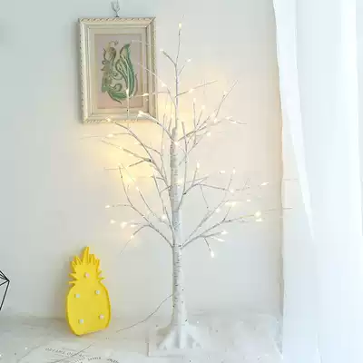 Lantern trembles with Birch lights glowing Christmas decoration Bright Star Girl heart Net red room layout