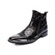 Knight winter iron toe men's boots British men's Martin boots cowhide warm men's leather boots short boots plus velvet men's cotton shoes