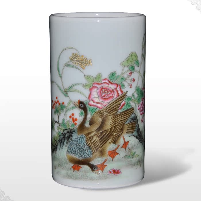 Offered home - cooked in jingdezhen ceramic gifts creative office colored enamel porcelain vase stationery four furnishing articles quality goods