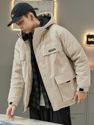 Зимняя короткая толстовка с капюшоном, пуховик для школьников, утепленная куртка