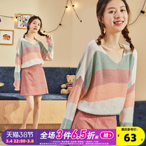 Tang Shi 2021 spring new set female net red foreign qi age reduction small size knit shirt short skirt set two-piece set