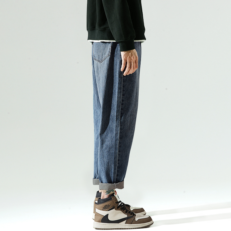 Don Lions 2022 Springtime New Jeans Men Loose Straight Drum Wide Pants Casual Long Pants Male Tide Cards