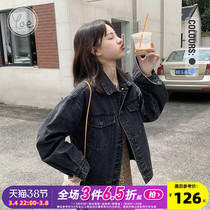 yoe black denim coat women Korean version loose wild salt system 2022 spring and autumn new retro foreign short model