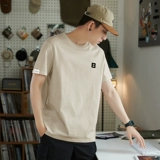 Летняя однотонная трендовая хлопковая белая футболка с коротким рукавом, круглый воротник