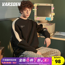 Varsden Walsdams new Fall Winter sweatshirt mens crewneck tide in-stitched loose casual top