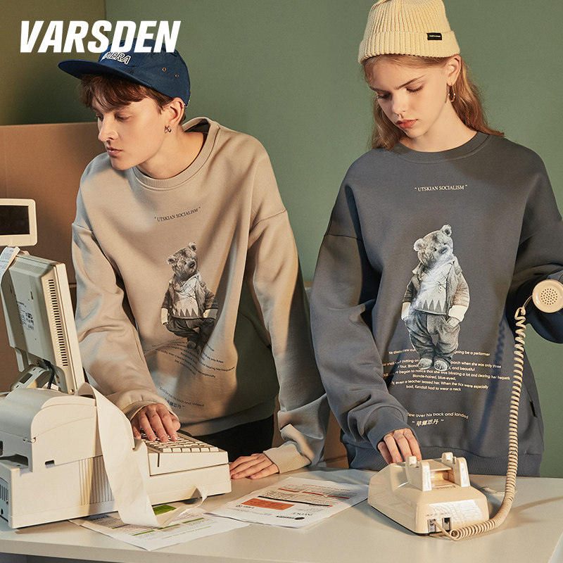 Varsden Walsden sweatshirt men's hipster ins versatile loose spring student athleisure long-sleeved top