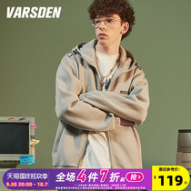 Varsden Walsdan 2022 New Jacket for Men Casual Students Loose Korean Edition Tide Solid Color Hooded Outerwear