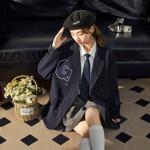 Осенний черный дизайнерский пиджак классического кроя для отдыха, в корейском стиле, тренд сезона