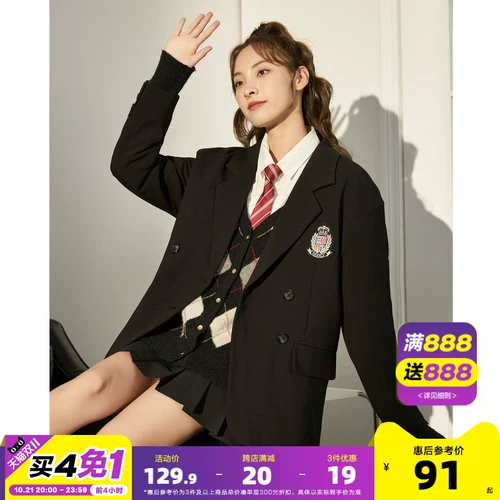 Осенний черный дизайнерский пиджак классического кроя для отдыха, в корейском стиле, тренд сезона