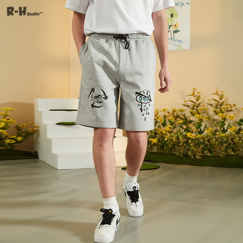 Radiohead sports shorts men's cropped summer cotton breathable casual loose pants fashion brand fashion