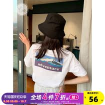 yoe summer 2022 new cotton temperament retro print explosive white short-sleeved T-shirt womenins internet celebrity