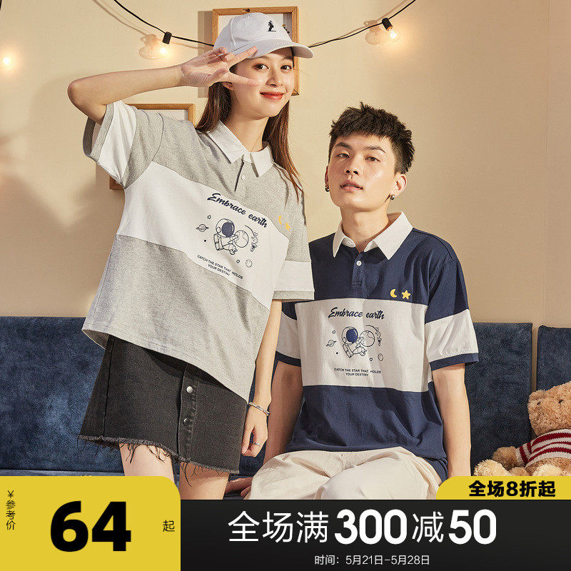 Tanglion 2021 summer lovers Polo shirt short sleeve splicing flap Lava Laurenma jersey lover dress print trendy summer dress light and thin