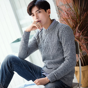 Tang lion 2017 mùa thu và mùa đông áo len nam cổ tròn sinh viên net màu xoắn Hàn Quốc áo len áo len nam áo len triều