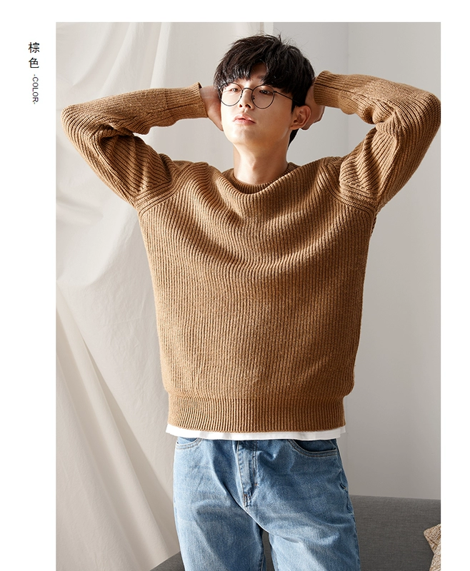 Tang lion 2017 mùa thu và mùa đông ulzzang áo len nam cổ tròn Hàn Quốc phiên bản của áo len lỏng lẻo cá tính xu hướng dòng quần áo áo phông nam