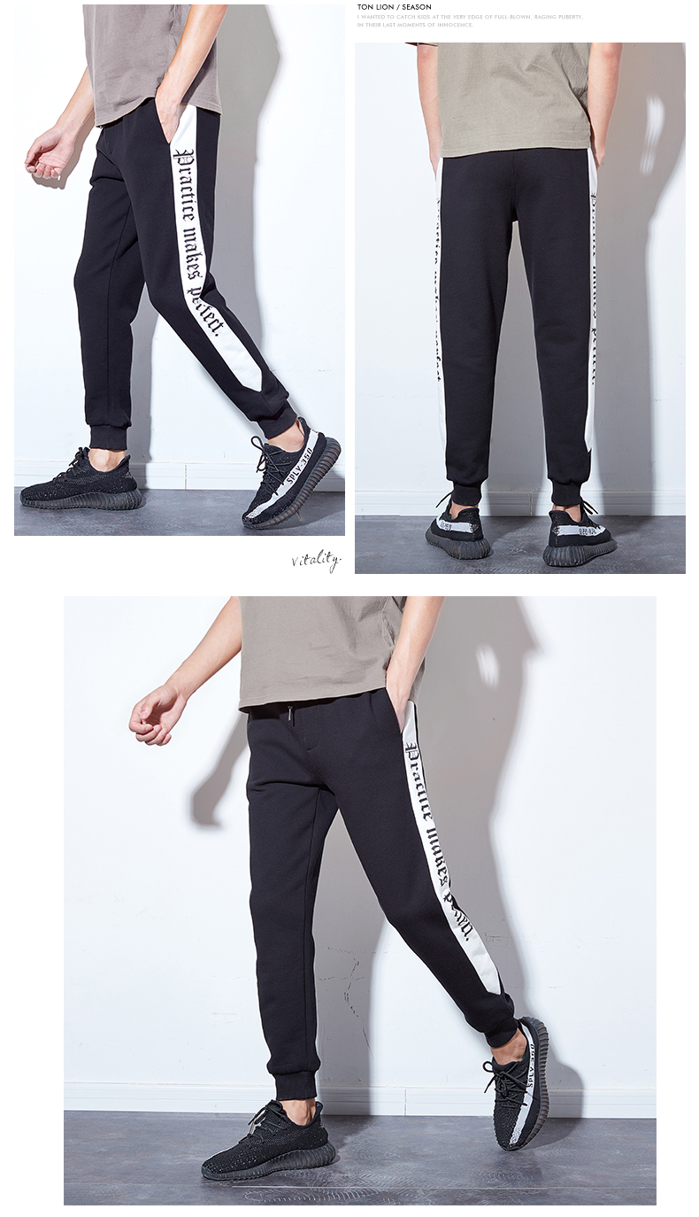 Tang sư tử mùa thu mới quần thể thao nam đan tinh thần chàng ulzzang lỏng quần chùm chín quần quan ao nam