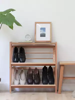Solid wood shoe cabinet at the entrance of the Japanese porch into small simple household slit mini narrow shoe rack
