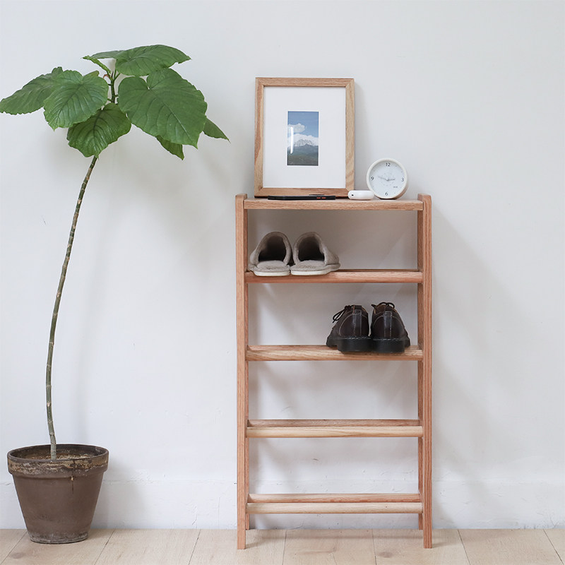 Entrance small shoe rack Japanese-style door narrow solid wood small apartment space saving household simple shoe cabinet porch rack