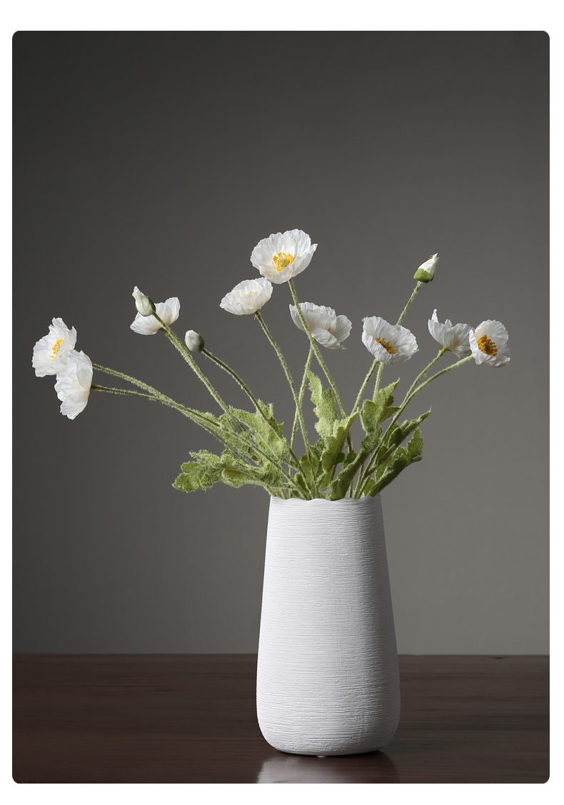 Nordic white ceramic flower vases furnishing articles sitting room of I and contracted creative dried flowers, household table decorations