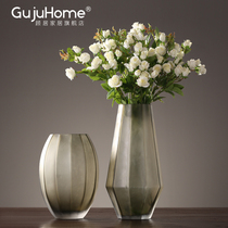 American simple frosted glass vase ornaments home living room model room flower arrangement flower arrangement TV cabinet dining table decoration
