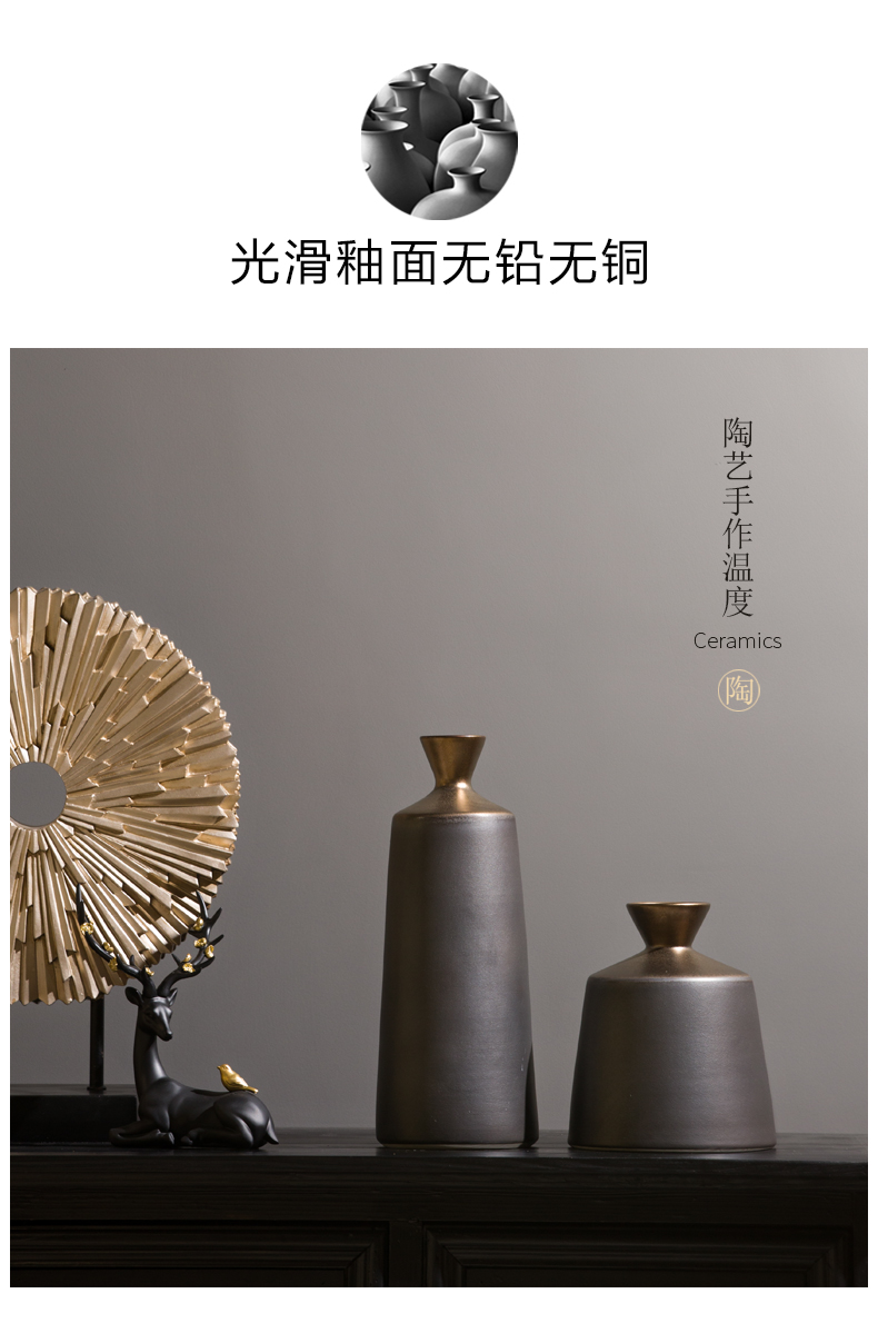 New Chinese style ceramic vases, flower arranging furnishing articles, the sitting room porch table between example light key-2 luxury household soft adornment ornament