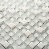 KASARO Белая стеклянная мраморная мозаика, самоклеющаяся головоломка на стену