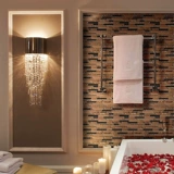 KASARO Стеклянная самоклеющаяся мозаика из нержавеющей стали на стену, зеркальный эффект