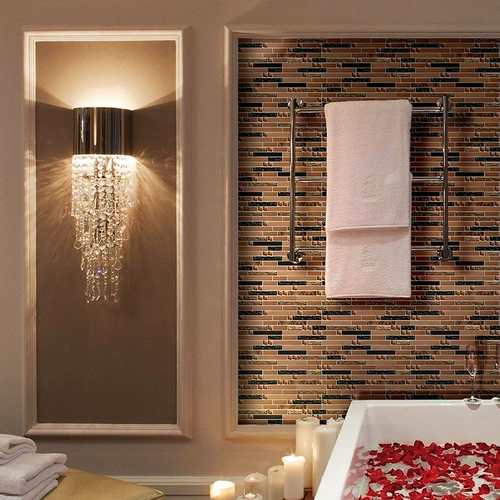 KASARO Стеклянная самоклеющаяся мозаика из нержавеющей стали на стену, зеркальный эффект