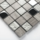 KASARO Серый белый деревянный зерно Каменное мраморная мозаичная плитка плитка напольная плитка и крыльца