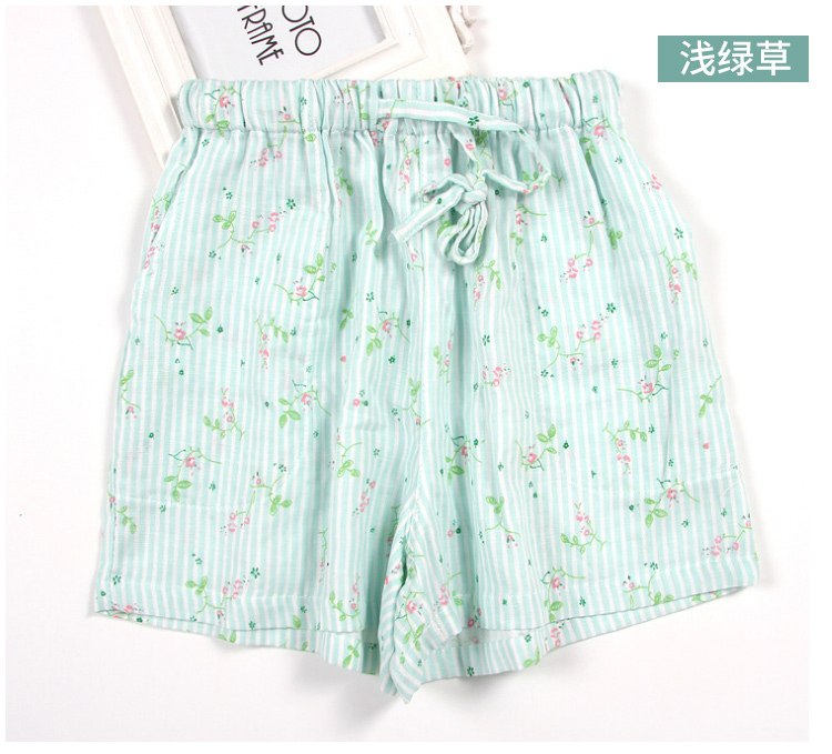 Mùa hè thường mặc đồ ngủ của phụ nữ quần short mùa hè mỏng cotton đôi gạc nhà quần lỏng kích thước lớn quần nhà quần dài nam