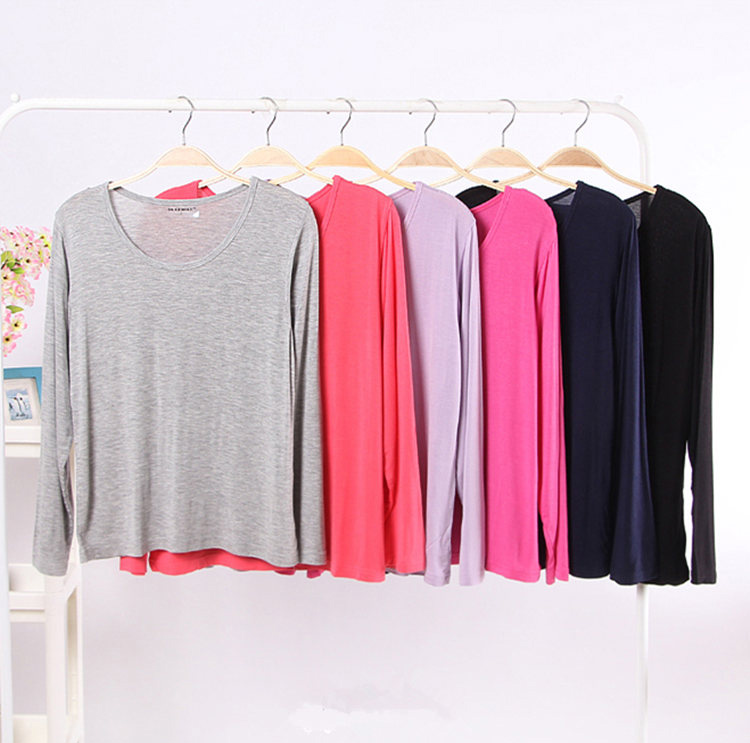 Phương thức của Phụ Nữ Dài Tay Áo T-Shirt Loose Cotton Mỏng Nhà Top Single Một Nhà Kích Thước Lớn Đồ Ngủ Top Mùa Hè