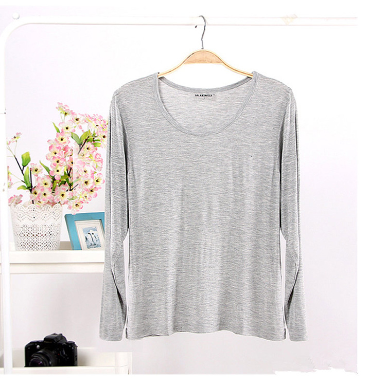 Phương thức của Phụ Nữ Dài Tay Áo T-Shirt Loose Cotton Mỏng Nhà Top Single Một Nhà Kích Thước Lớn Đồ Ngủ Top Mùa Hè