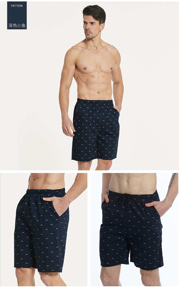 Mùa hè Nam Quần Short Cotton Pyjama Shorts Loose Kích Thước Lớn Cotton Big Quần Nhà Quần Nhà Quần Ngắn quần nam