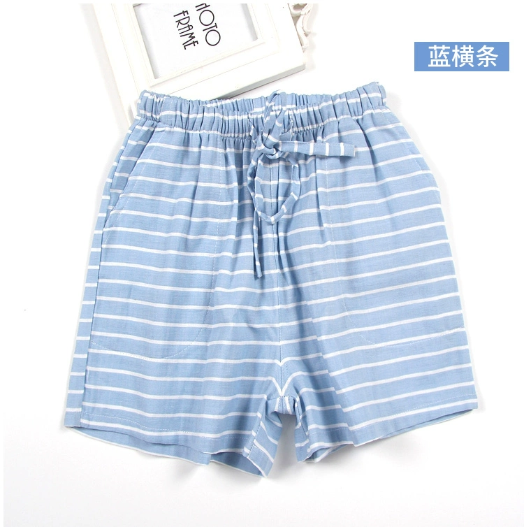 Mùa hè thường mặc đồ ngủ của phụ nữ quần short mùa hè mỏng cotton đôi gạc nhà quần lỏng kích thước lớn quần nhà quần cotton nam