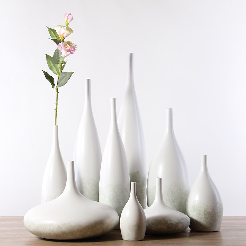 Ceramic vase ornaments Simple living room model room Nordic style soft furnishing home creative flower device drying flower flower arrangement