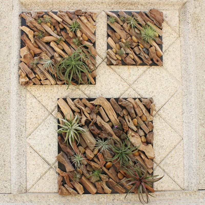 Air pineapple driftwood decorative painting sinking wood painting wall hanging photo frame American country living room office wall decoration