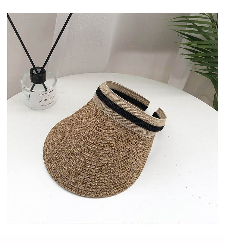 Female Summer Peaked Face Cover Sun-proof Topless Vacation Straw Sun Hat display picture 11