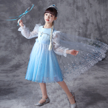 Girls Princess Dress Spring and Autumn 2021 Summer Children's Western-style Dress Ice and Snow Girls Tail Birthday Dress