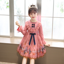 Fall winter new children's Lolita dress girl dress lolita princess dress girl Lolita dress plus velvet