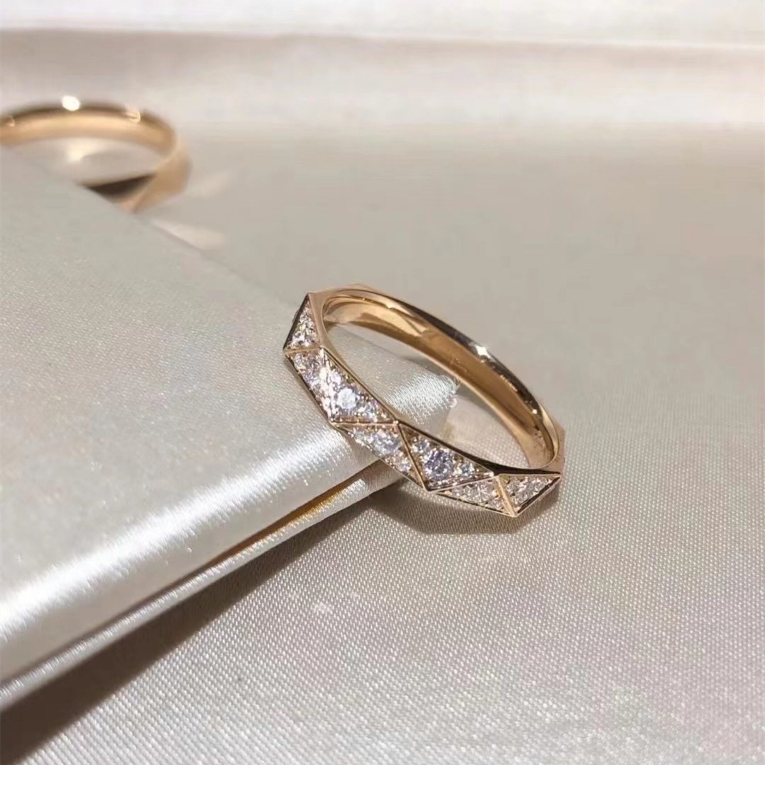Кольцо 情侣戒指一对闭口结婚纯银18k玫瑰金订婚定制男女轻奢高级感对戒 Other home