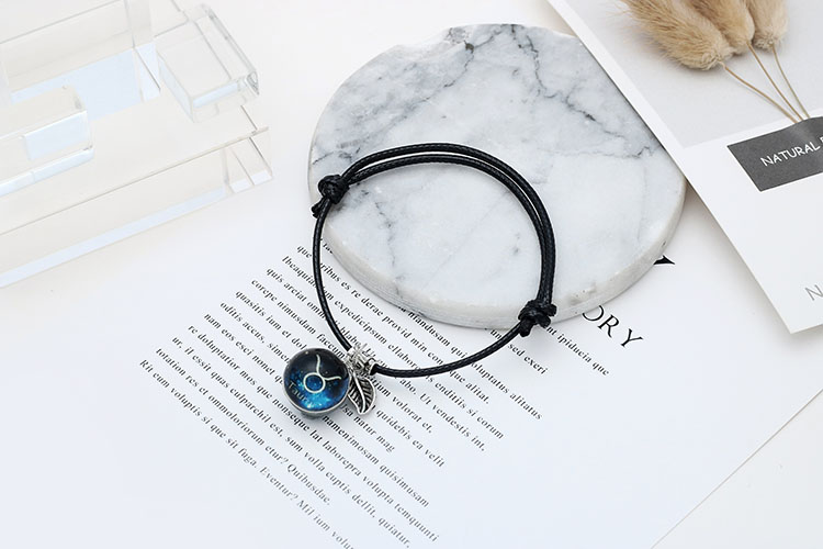 Nhật Bản và Hàn Quốc dạ quang 12 chòm sao vũ trụ thời gian đá quý bảo vệ cặp đôi nữ quà tặng quả cầu pha lê vòng gỗ trầm hương