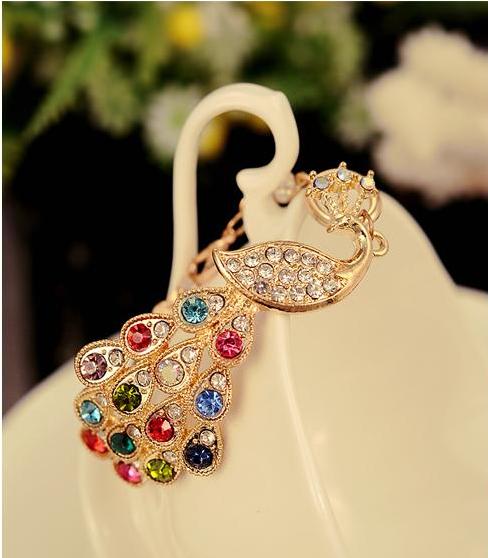 Sang trọng cao quý lãng mạn những người yêu thời trang rhinestone đầy màu sắc vòng tay con công vòng tay vòng chân trang sức Hàn Quốc E043 - Vòng chân vòng chân bạc tây tạng