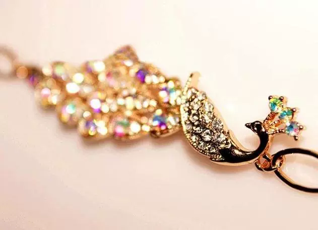 Sang trọng cao quý lãng mạn những người yêu thời trang rhinestone đầy màu sắc vòng tay con công vòng tay vòng chân trang sức Hàn Quốc E043 - Vòng chân