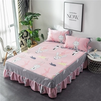 Dora vi khăn trải giường cotton giường đơn váy ngủ xù bảo vệ trượt bao gồm giường bông 1,8 m 2.0m - Váy Petti váy giường khách sạn