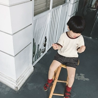 允 儿 2018Summer áo sơ mi nam cotton mới cho bé sơ sinh nửa nhỏ tay áo mỏng thời trang bé trai