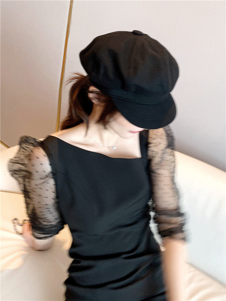 2021 Popular Skirt Birthday Party Party Strapless Sexy Lace Little black dress Black dress Western dress