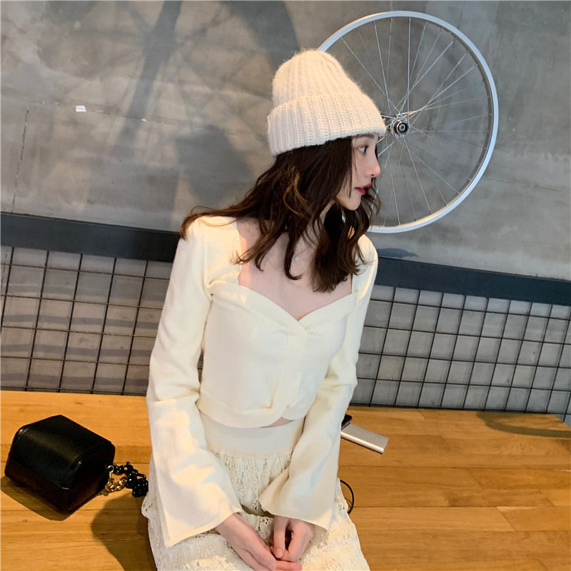 Autumn Winter Season 100 Hitch New Pint Warm Matching Pint Rabbit Fur Black White Wool Thread Hat Sleeve Head Foreign Knitted Hat