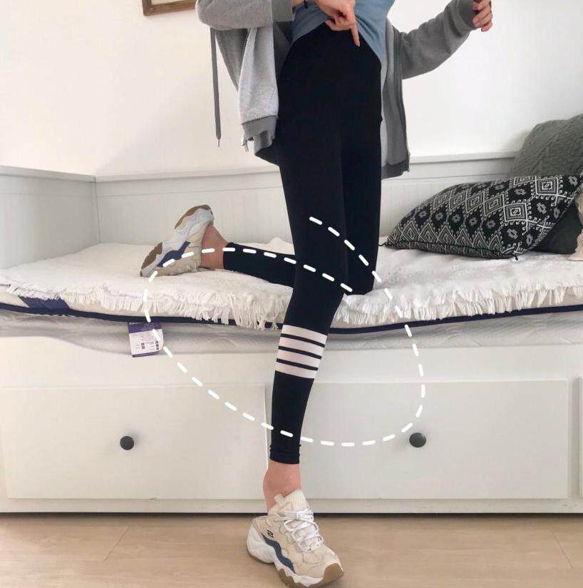 Japanese gray cotton leggings women wear autumn stretch threaded tights tight leg cropped sports pants