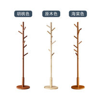 New floor solid wood clothes hat rack business hanghanger minimalist modern home vertical single pole type mesh red Chinese clothes